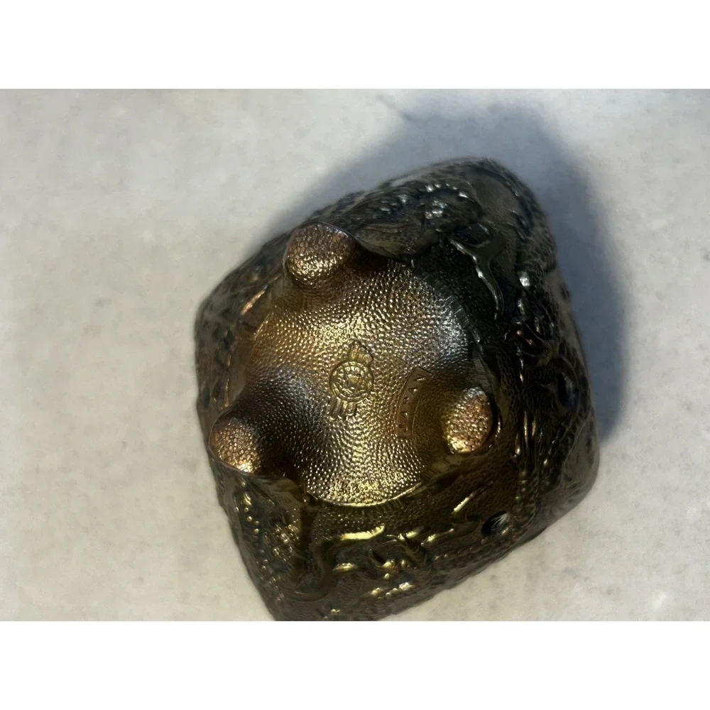 RARE Brass Incense Holder With Dragon & Lion Decorations